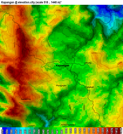 Kapangan elevation map