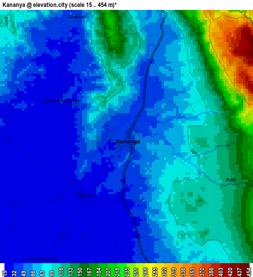 Kananya elevation map