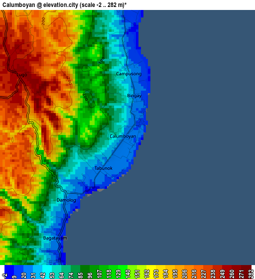 Calumboyan elevation map