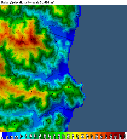 Kalian elevation map