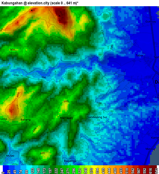 Kabungahan elevation map
