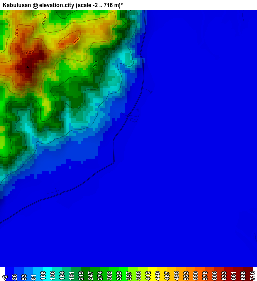 Kabulusan elevation map