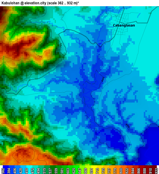 Kabulohan elevation map