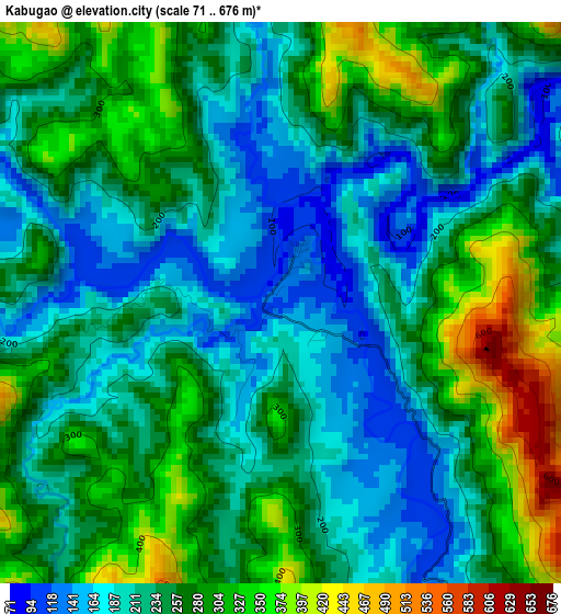 Kabugao elevation map