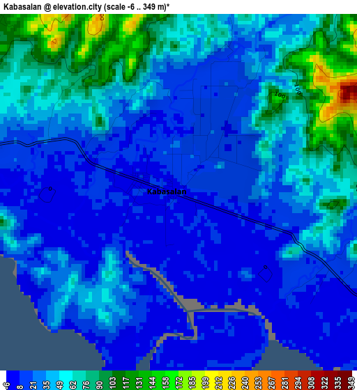 Kabasalan elevation map