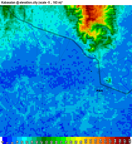 Kabasalan elevation map