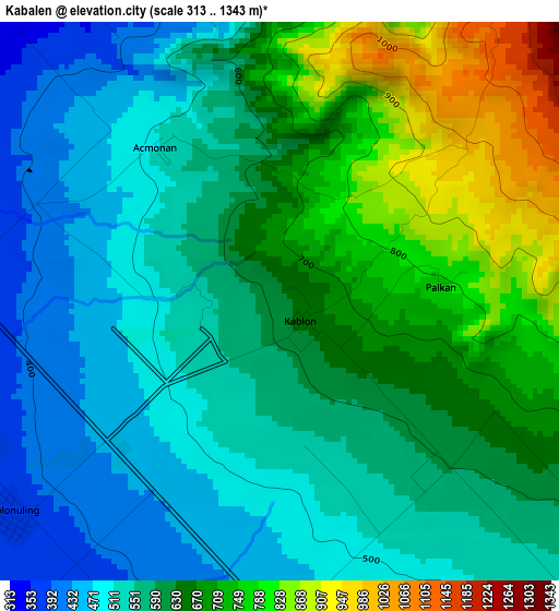 Kabalen elevation map