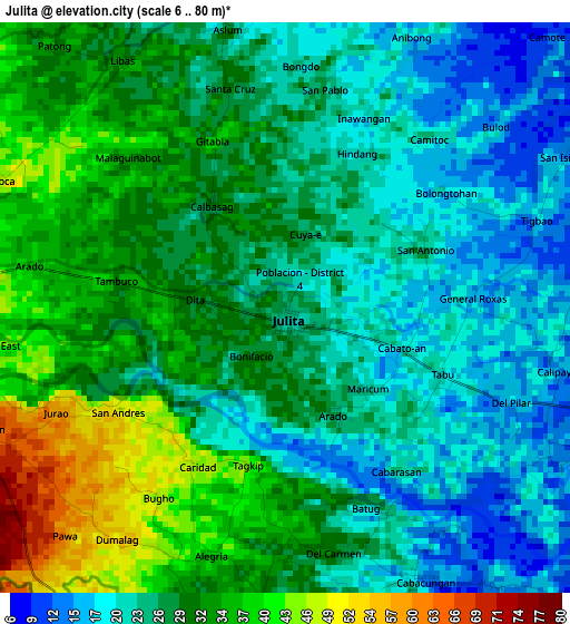 Julita elevation map