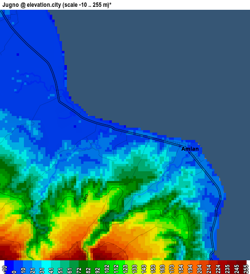 Jugno elevation map