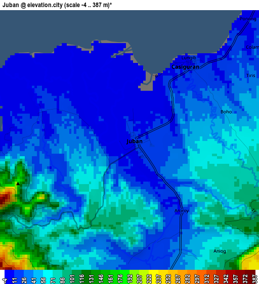 Juban elevation map