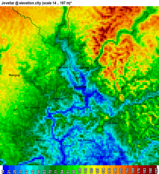 Jovellar elevation map