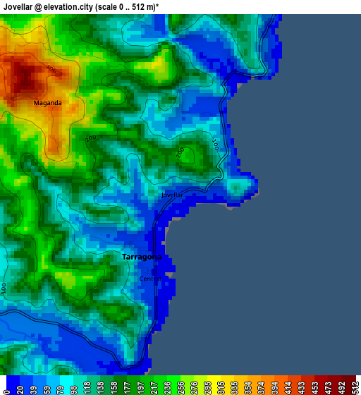 Jovellar elevation map