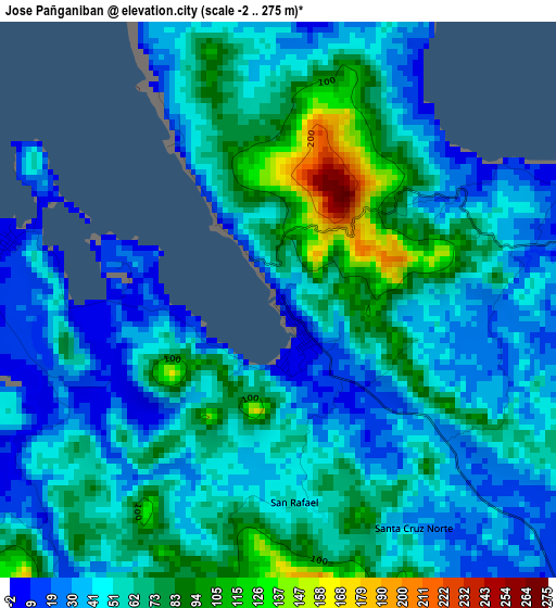 Jose Pañganiban elevation map