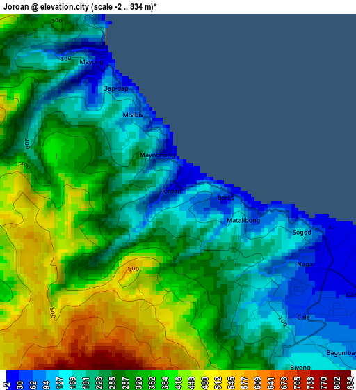 Joroan elevation map