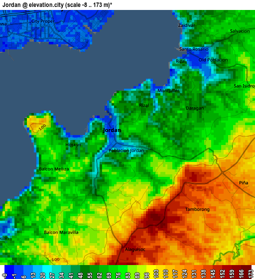 Jordan elevation map