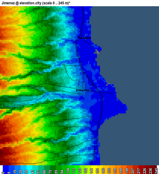 Jimenez elevation map