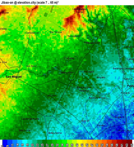 Jibao-an elevation map