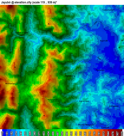 Jayubó elevation map