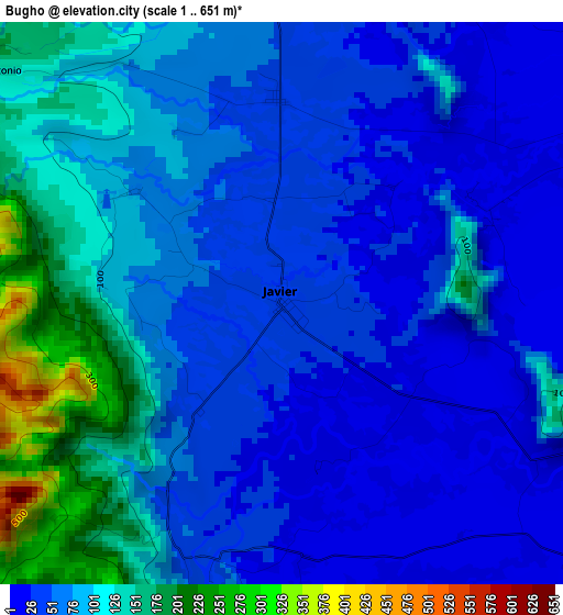 Bugho elevation map