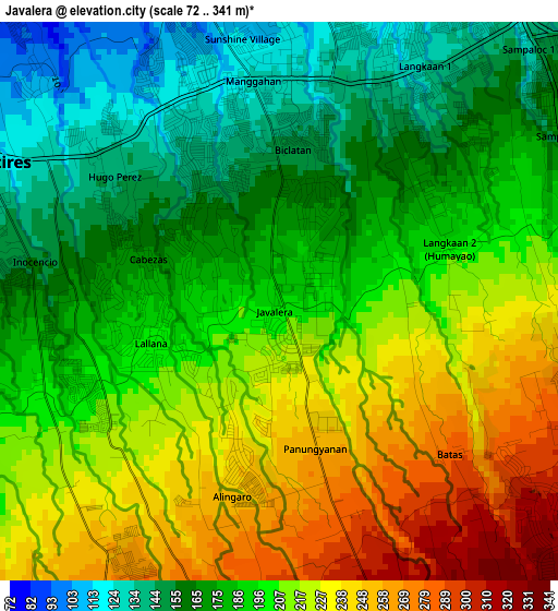 Javalera elevation map