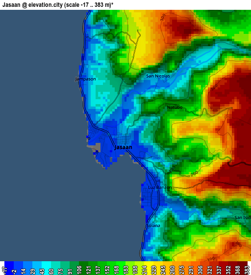 Jasaan elevation map