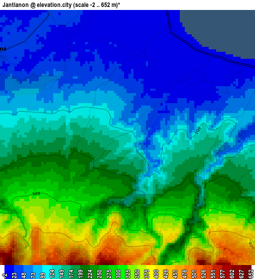 Jantianon elevation map