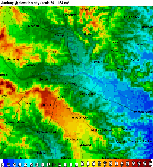 Janiuay elevation map