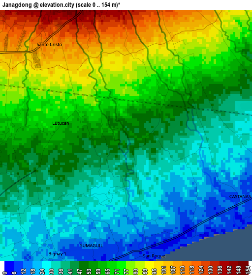 Janagdong elevation map