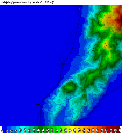 Jalajala elevation map