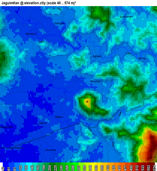 Jaguimitan elevation map