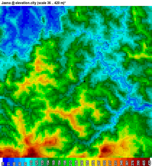 Jaena elevation map