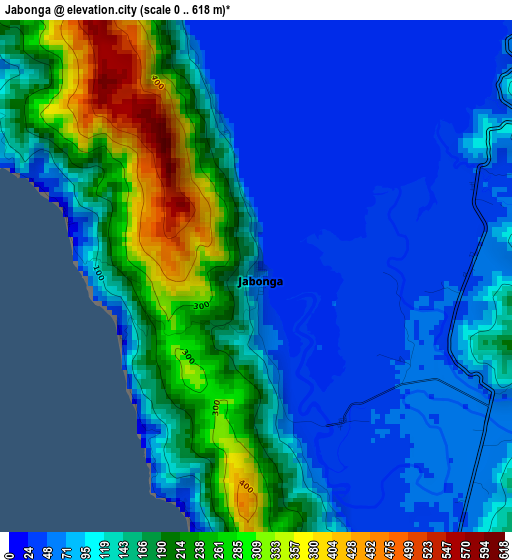 Jabonga elevation map