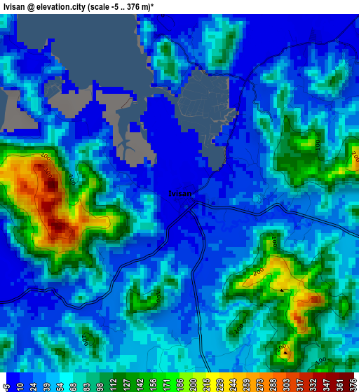 Ivisan elevation map