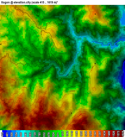 Itogon elevation map