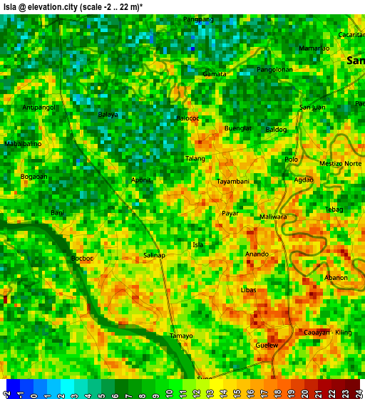 Isla elevation map