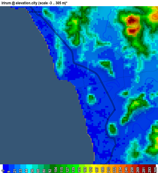 Irirum elevation map