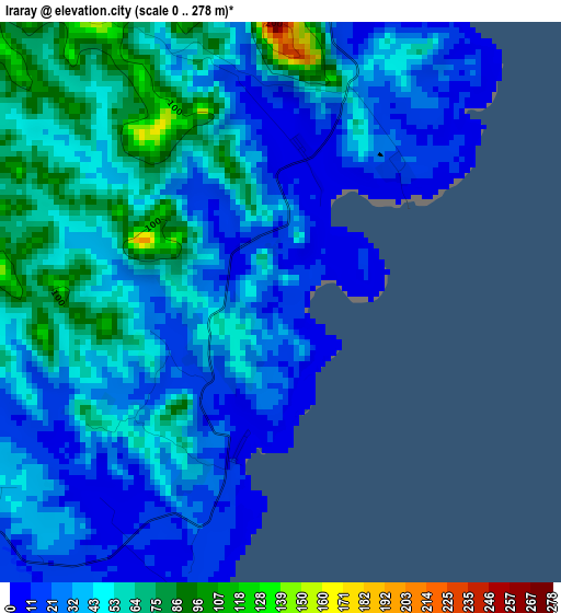 Iraray elevation map