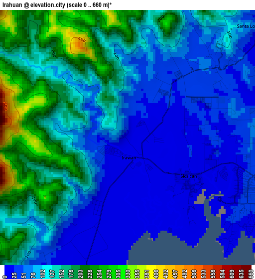Irahuan elevation map