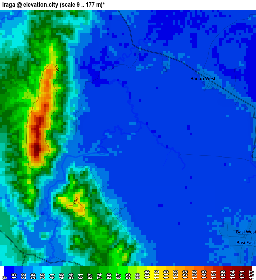 Iraga elevation map