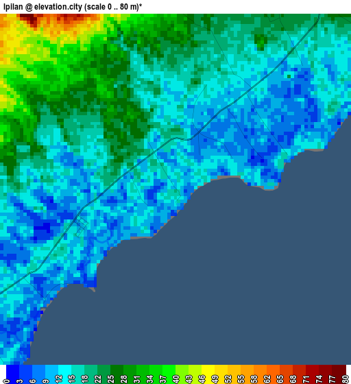 Ipilan elevation map
