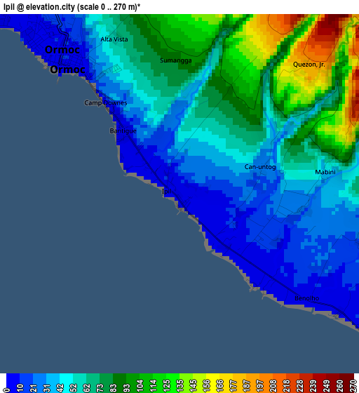 Ipil elevation map