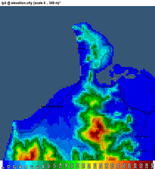 Ipil elevation map