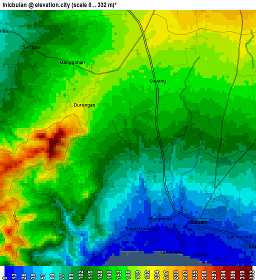 Inicbulan elevation map