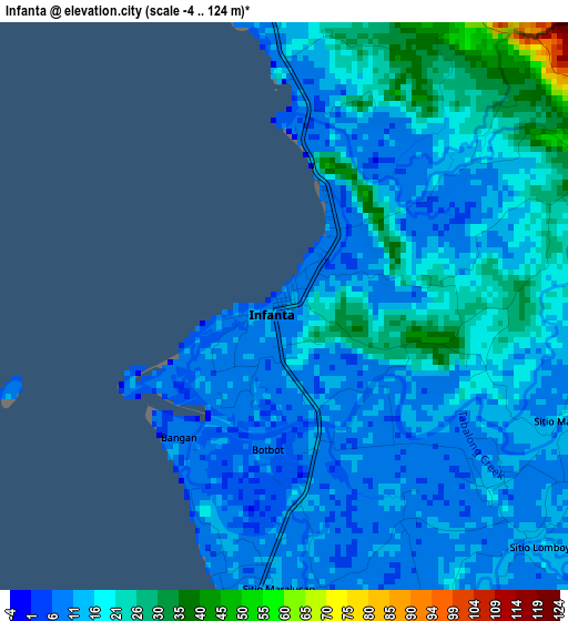 Infanta elevation map