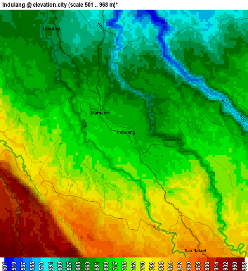 Indulang elevation map