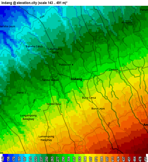 Indang elevation map