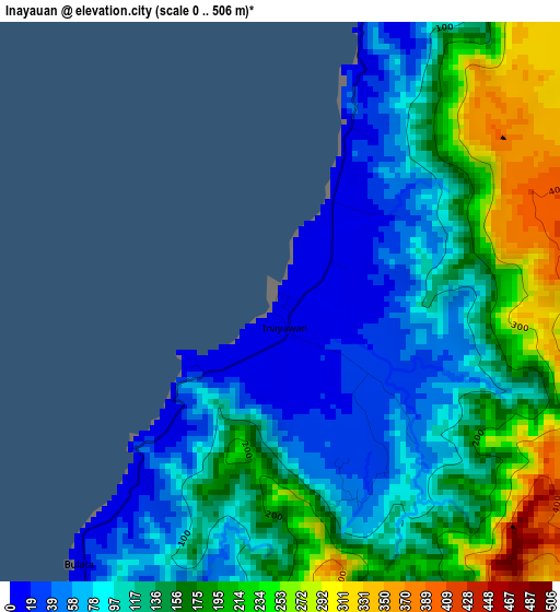 Inayauan elevation map