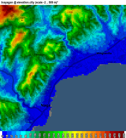 Inayagan elevation map