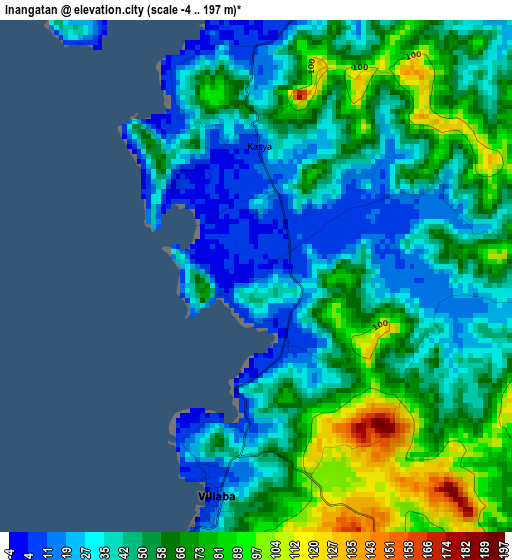 Inangatan elevation map