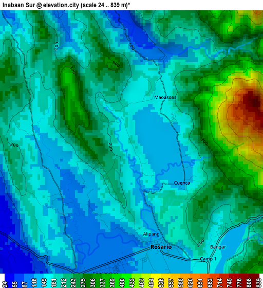 Inabaan Sur elevation map